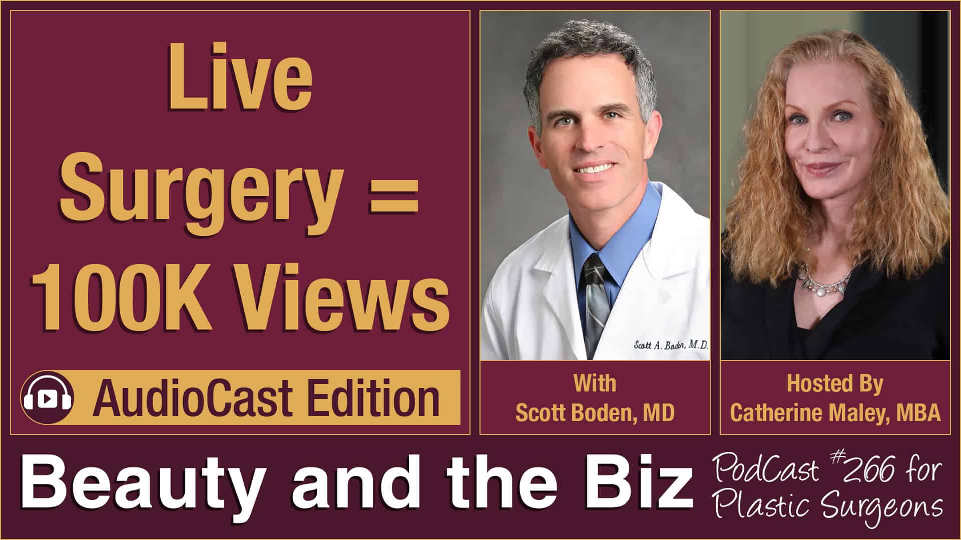 Ep. 266 • Live Surgery = 100K Views — with Scott Boden, MD • www.CatherineMaley.com